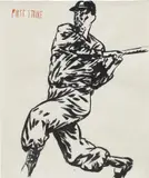 Untitled (First Strike) by Raymond Pettibon, 1999, ink and graphite on paper, sold Oct 2021