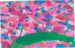 Untitled by Walasse Ting, ink and acrylic on rice paper, sold Oct 2021