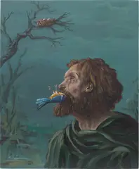 Common Thief by Djordje Ozbolt, 2011, acrylic on panel, sold Oct 2021