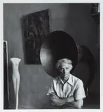 Arnold Newman, Max Ernst at the Guggenheim Triplex, New York, 18 January 1942