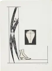 Max Ernst, Initiale L, 1949, paper collage and ink on paper