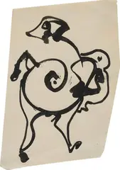 Ohne Titel by Max Ernst, 1963, ink on paper, sold Dec 2021