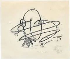 Ohne Titel by Max Ernst, 1971, pastel crayon frottage on paper, sold Dec 2021