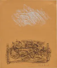 Spiegelung by Max Ernst, 1974, chalk pastel frottage on paper, sold Dec 2021
