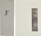 Max Ernst, Zu: L'Art de voir de Guillaume Tempel, 1964, etching and aquatint on Japan paper folded with etching on brochure and paper envelope (as issued)
