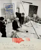 Max Ernst, Ohne Titel, 1963, chalk on paper mounted by Peter Schamoni on photograph with watercolour and pencil on paper