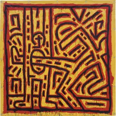 Keith Haring, Untitled, vinyl paint on vinyl tarpaulin with metal grommets