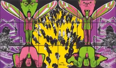 Gilbert&George, CITY FAIRIES, 1991, mixed media, in artists' frames, in 18 parts
