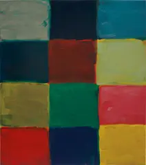 Sean Scully, Robe Green Gold, 2018, oil on aluminium