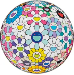 Cosmic Power by Takashi Murakami, 2016, acrylic and platinum leaf on canvas mounted on wood panel, sold Feb 2020