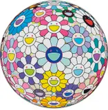 Takashi Murakami, Cosmic Power, 2016, acrylic and platinum leaf on canvas mounted on wood panel