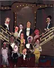 Genieve Figgis, Group Portrait on the Stairs, 2018, oil on canvas