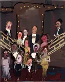 Genieve Figgis, Group Portrait on the Stairs, 2018, oil on canvas