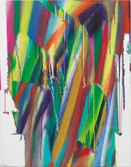 Untitled by Katharina Grosse, 2017, oil on canvas, sold Feb 2020