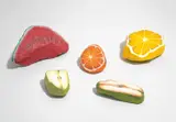 Nicolas Party, Five works: (i) Blakam's stone (watermelon); (ii) Blakam's stone (lemon); (iii) Blakam's stone (orange); (iv) Blakam's stone (pear); (v) Blakam's stone (apple)