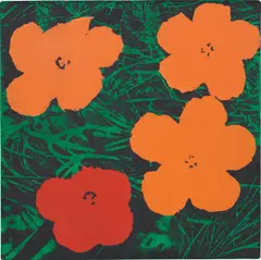 Elaine Sturtevant, Warhol Flowers, 1969, synthetic polymer and silkscreen ink on canvas