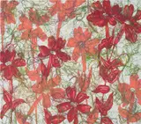 Ghada Amer, In Red and pale-RFGA, 2013, acrylic, cotton thread and gel on canvas