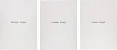 Simon Patterson, Rodrigo Borgia, Lucrezia Borgia, Cesare Borgia, 1988, silkscreen monoprint on acrylic gesso on canvas, in 3 parts