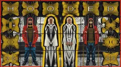 Hooded by Gilbert&George, 2005, acrylic on c-print, in artist’s frame, in 24 parts, sold Feb 2020