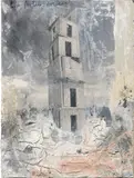 Anselm Kiefer, The Fertile Crescent, 2008, pulp board, clay and charcoal on canvas mounted on panel