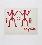Untitled (für Brigitte) by A. R. Penck, 1996, acrylic on wall panel, sold Feb 2020