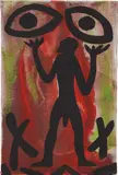 Feuer, Augen, Mann by A. R. Penck, 1997, acrylic on linen, sold Feb 2020