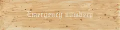 Ed Ruscha, Emergency Numbers, 1973, cherry stain and cherry juice on paper