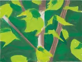Untitled (Leaves) by Alex Katz, 2008, oil on board, sold Feb 2020