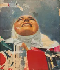 Rotella, Suor Maria, 1962, paper collage on canvas