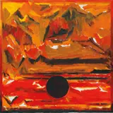 S. H. Raza, Landscape and Bindu, 2008, acrylic on canvas