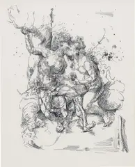 Glenn Brown, Drawing 30 (after Gossaert), 2014, ink on polyproplene