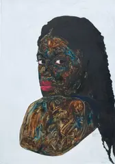 Amoako Boafo, Joy, 2019, oil on paper