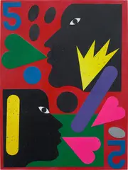 Nina Chanel Abney, Untitled (Black Love), 2016, acrylic, spray paint and paper collage on panel