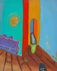 Marcus Jahmal, Windmill, 2016, oil on panel