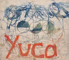 Untitled (Yuca) by Oscar Murillo, 2011, oil, oil stick and dirt on canvas, sold Jul 2020