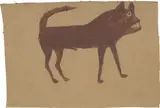 Bill Traylor, UNTITLED (Brown Dog), 1940, oil and graphite on cardboard