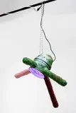 Franz West and Andreas Reiter Raabe, Fleur Mal, 2010-2012, LED lamps, papier mâché, cardboard tubes and metal chain