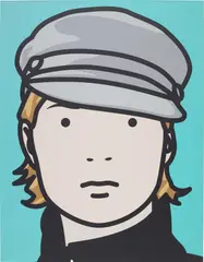 Kate (model with hat) by Julian Opie, 2000, c-type print mounted on wooden panel, sold Jul 2020