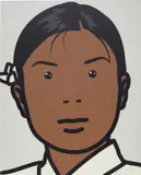 Ainu, Masseuse by Julian Opie, 2002, c-type print mounted on wooden panel, sold Jul 2020