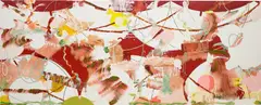 Fiona Rae, Untitled (White, Red and Yellow), 1995, oil and acrylic on canvas