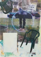 Leo Gabin, STRAW-BERRY CLEAN, 2014, lacquer spray paint, acrylic and silkscreen on canvas