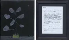 Thomas Zipp, A.B.W.D.11, 2008, left part) oil on canvas right part) printed paper, in artist's frame
