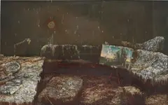 Nigel Cooke, Hitler's Bunker Covered in Bird Shit, 1999, oil on canvas