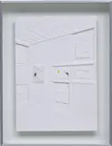 Lucy Williams, Abstract Cabinet (After El Lissizky), 2003, paper and acetate, in artist's frame