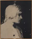 David Noonan, Peacock, 2009, silkscreen and jute on wooden panel, in artist's frame