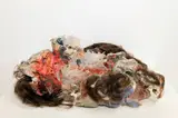 David Altmejd, Untitled, 2006, wood, wig, ceramic, glaze, epoxy clay, acrylic paint and iron pyrite