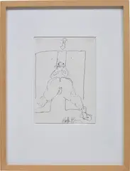 Matthew Barney, Untitled, 1992, ink on paper, in the artist's frame