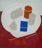 Emilio Tadini, Natura Morta, 1970, acrylic on canvas