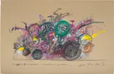 Jean Tinguely, KLAMAUK- FRANKFURT-SOLOTHURN, 1978 - 1979, gouache and marker pen on cardboard