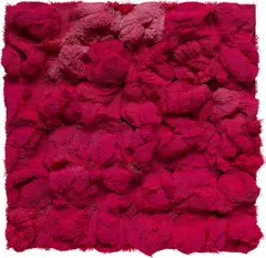 Francesca Pasquali, SETOLA FUXIA, 2013, fuchsia plastic straws on wooden panel and metallic frame